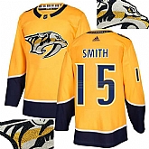 Predators #15 Smith Gold With Special Glittery Logo Adidas Jersey,baseball caps,new era cap wholesale,wholesale hats